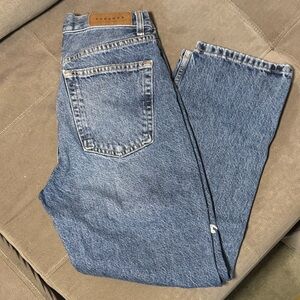 Topshop Blue Women's Ankle Cropped Jeans